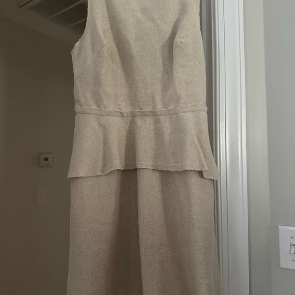 Banana Republic Beige Sleeveless Canvas Linen Dress 8 - Picture 4 of 5